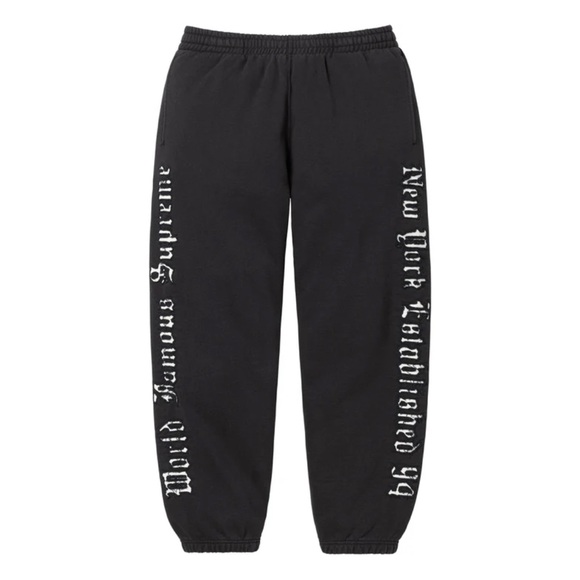 Supreme ALWAYS AUTHENTIC Black Sweatpants with Distressed Detailing - Picture 1 of 3